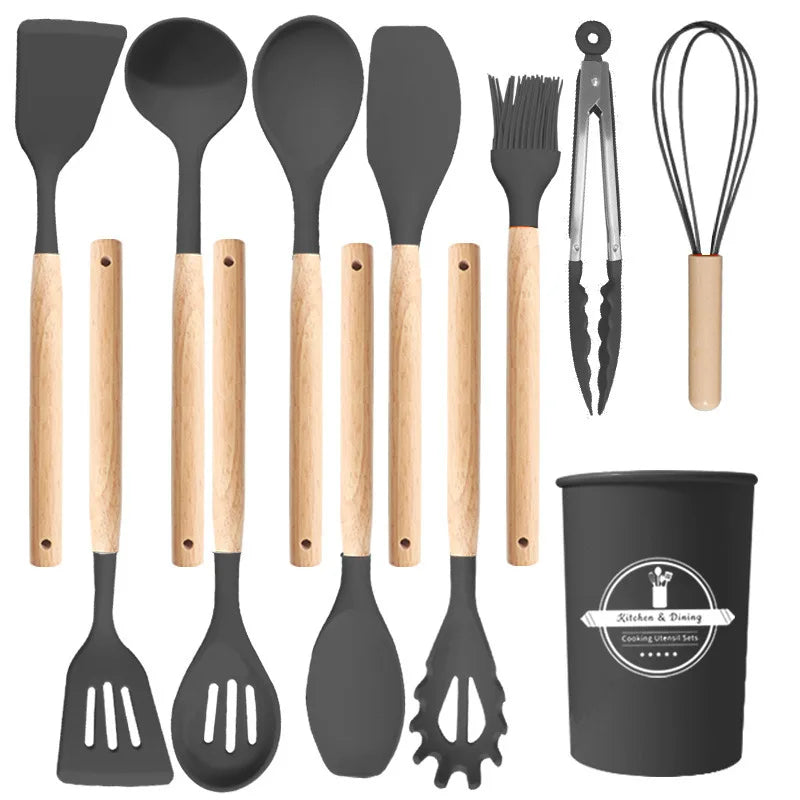 Silicone Kitchenware Set (12 PCS) – Heat‑Resistant, Non‑Stick Cooking Utensils for Home Kitchens