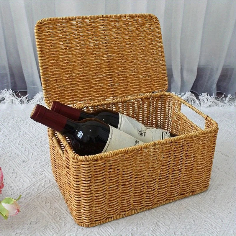 Vintage-Inspired Woven Bin Organizer