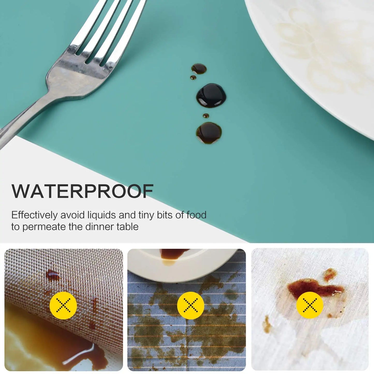 Oversized Food Grade Silicone Waterproof Placemat Heat Insulation Anti-Skidding Washable 24"x16"