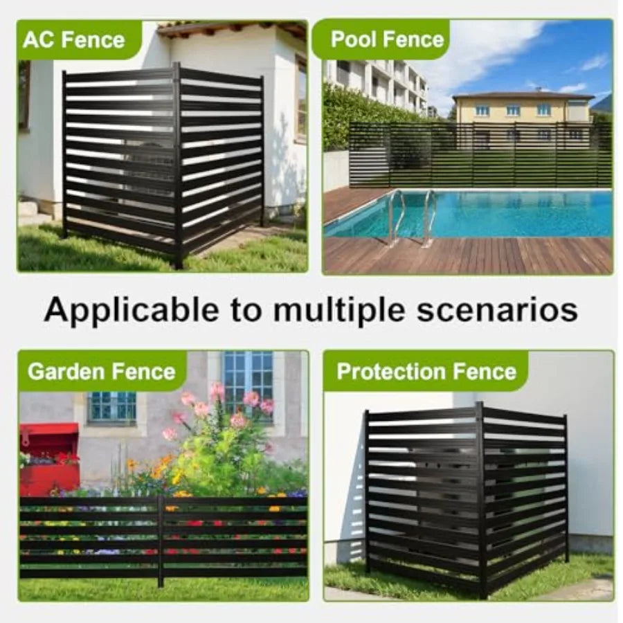 1 Panel No Dig Metal Privacy Fence Screen 65" H x 38" W - Rustproof for Outdoor use Air