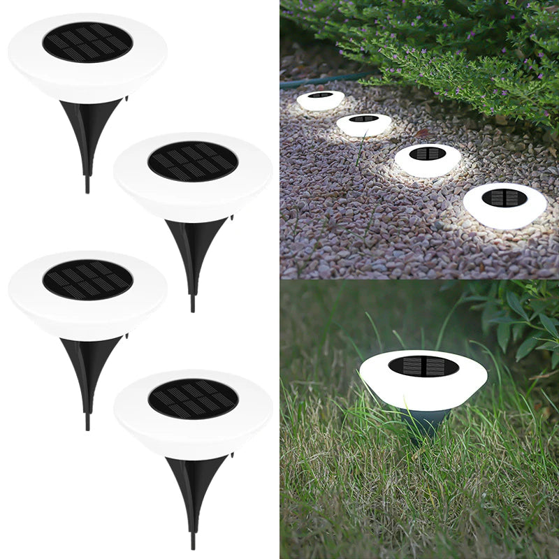 Solar Outdoor Lights, Waterproof Lawn Lamps 360° Floor Lighting for Garden, Yard, Driveway and Patio