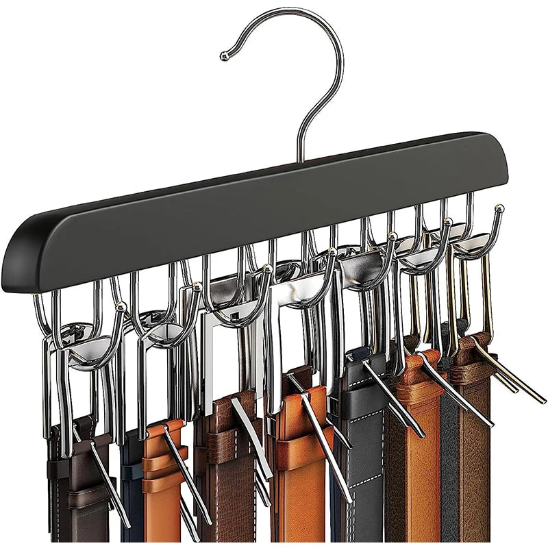 Wooden Belt Rack Storage Hangers for Clothes, Wardrobe Accessories, Scarf Organizer, Men Ties, Belt Hangers