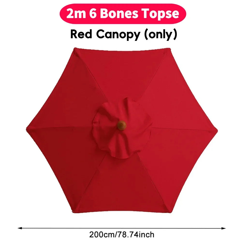 10ft Patio Umbrella Replacement Canopy – 6‑Rib UV‑Resistant Outdoor Cover
