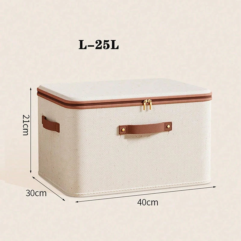 Closet Organizer Container with Handle and Zipper Close, Washable