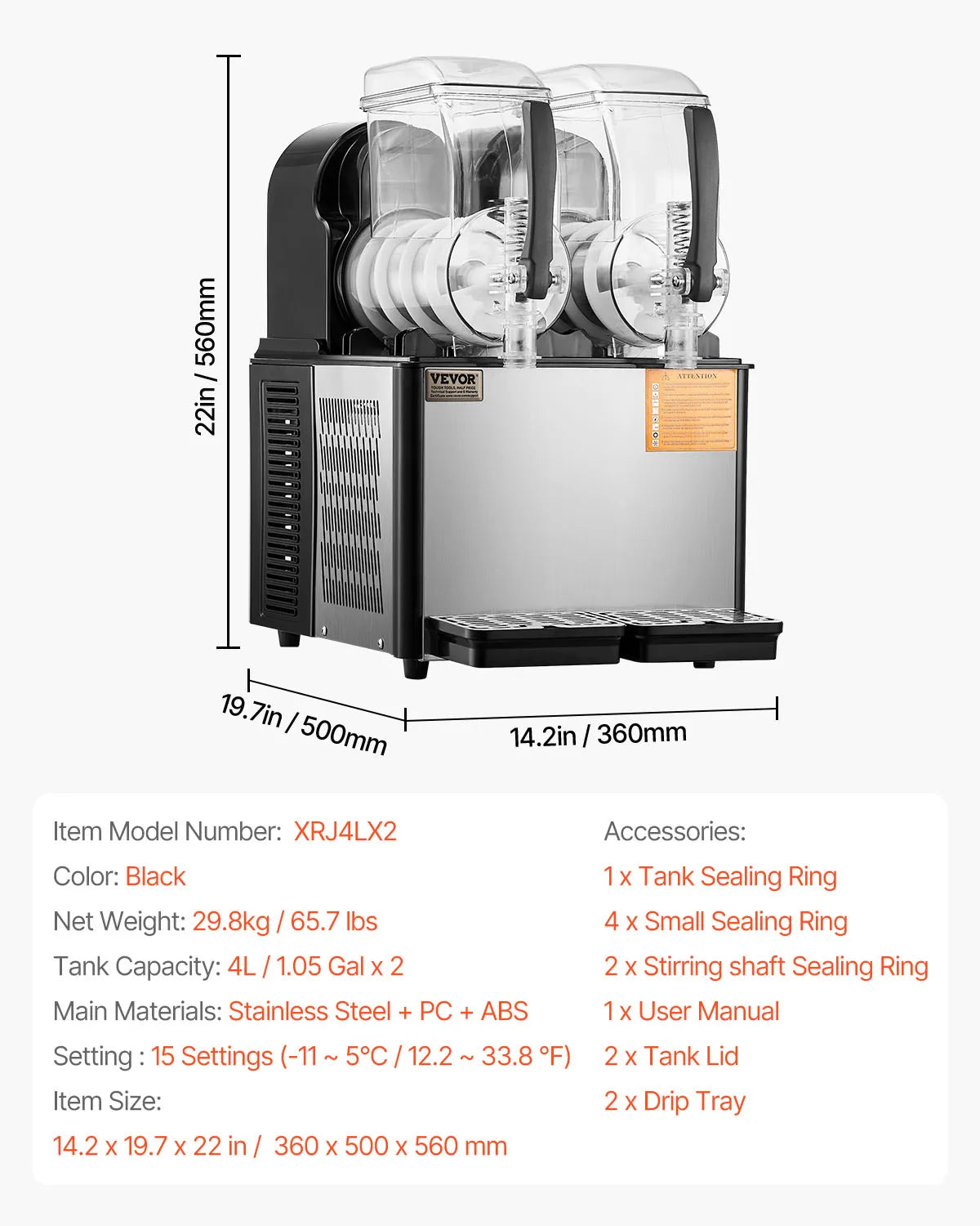 Commercial Slushy Machine – 3–36L Stainless Steel Frozen Drink Maker with 1–3 Tanks for Smoothies, Margaritas & Juices