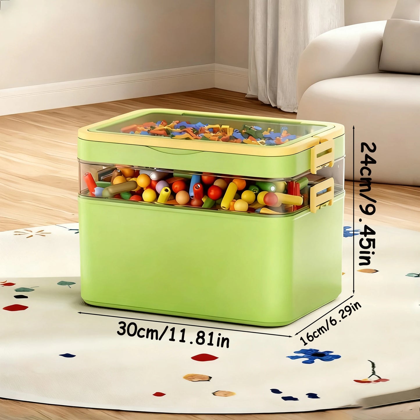 Large Capacity, Durable, Portable, Stackable Storage Box/Organizer with Handle