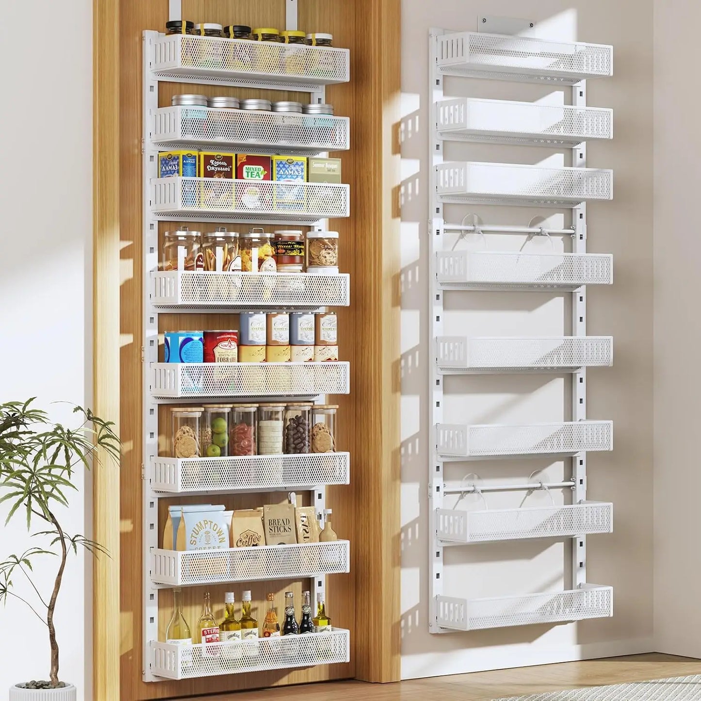 8-Tier Metal Door Organizer, Adjustable Storage Rack