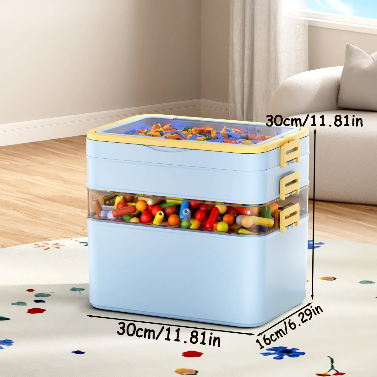 Large Capacity, Durable, Portable, Stackable Storage Box/Organizer with Handle