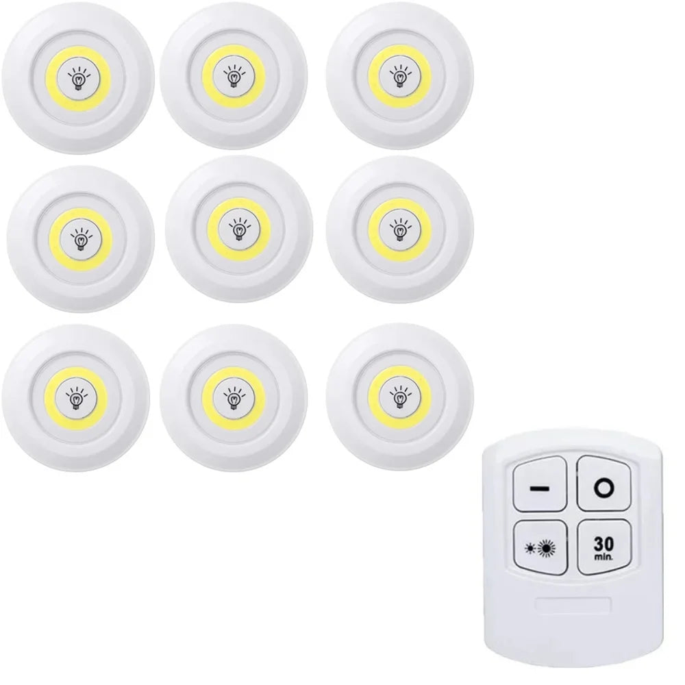 LED Under‑Cabinet Lights with Remote – Battery‑Operated LED's (1–8 Pack)