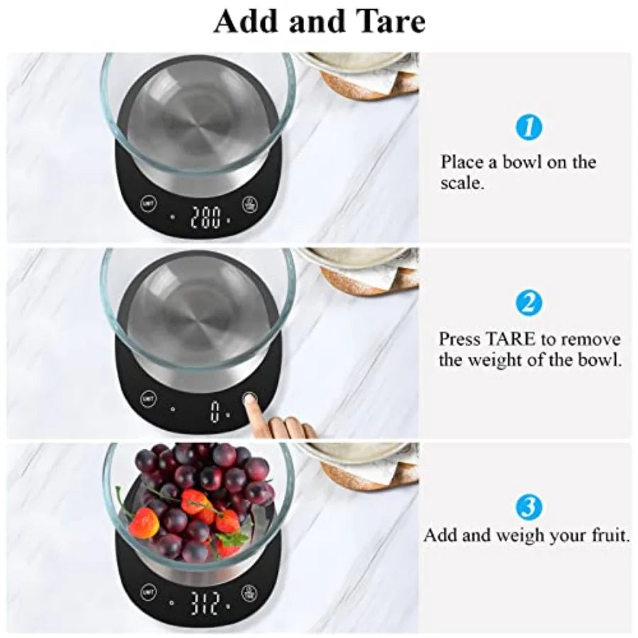 22 lb Digital Food Scale – Measures in Grams & Ounces for Cooking & Baking