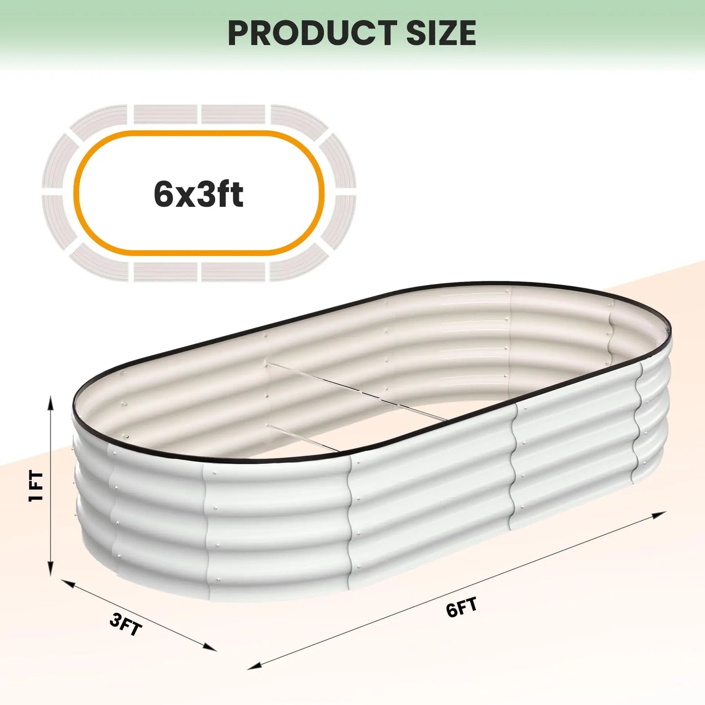 Oval Galvanized Raised Garden Beds (2‑Pack) – Heavy‑Duty Metal Planter Boxes with Open Bottom & Safe Rubber Edging