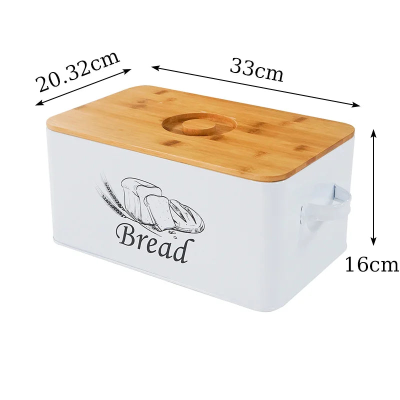 Bread Container with Bamboo Lid with Handle
