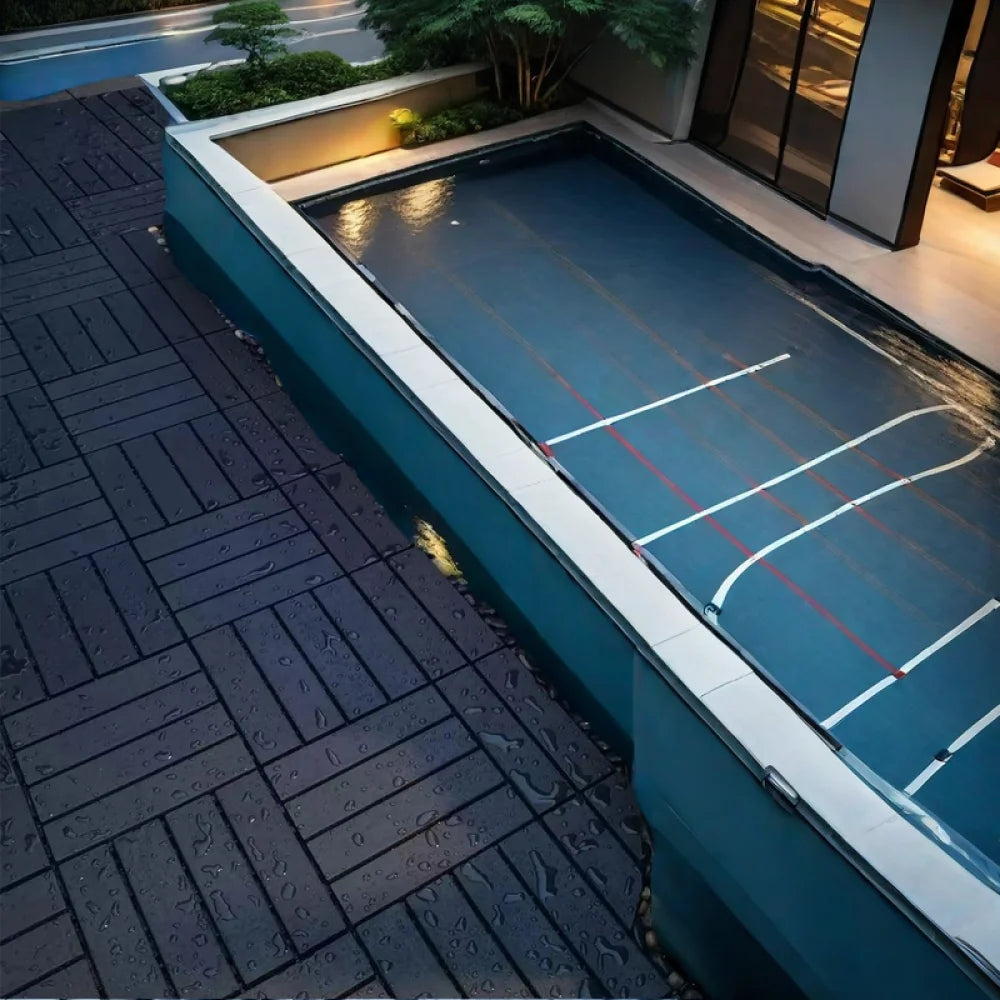 54 Pack Interlocking Plastic Deck Tiles - 12"x12" Square - Waterproof Outdoor