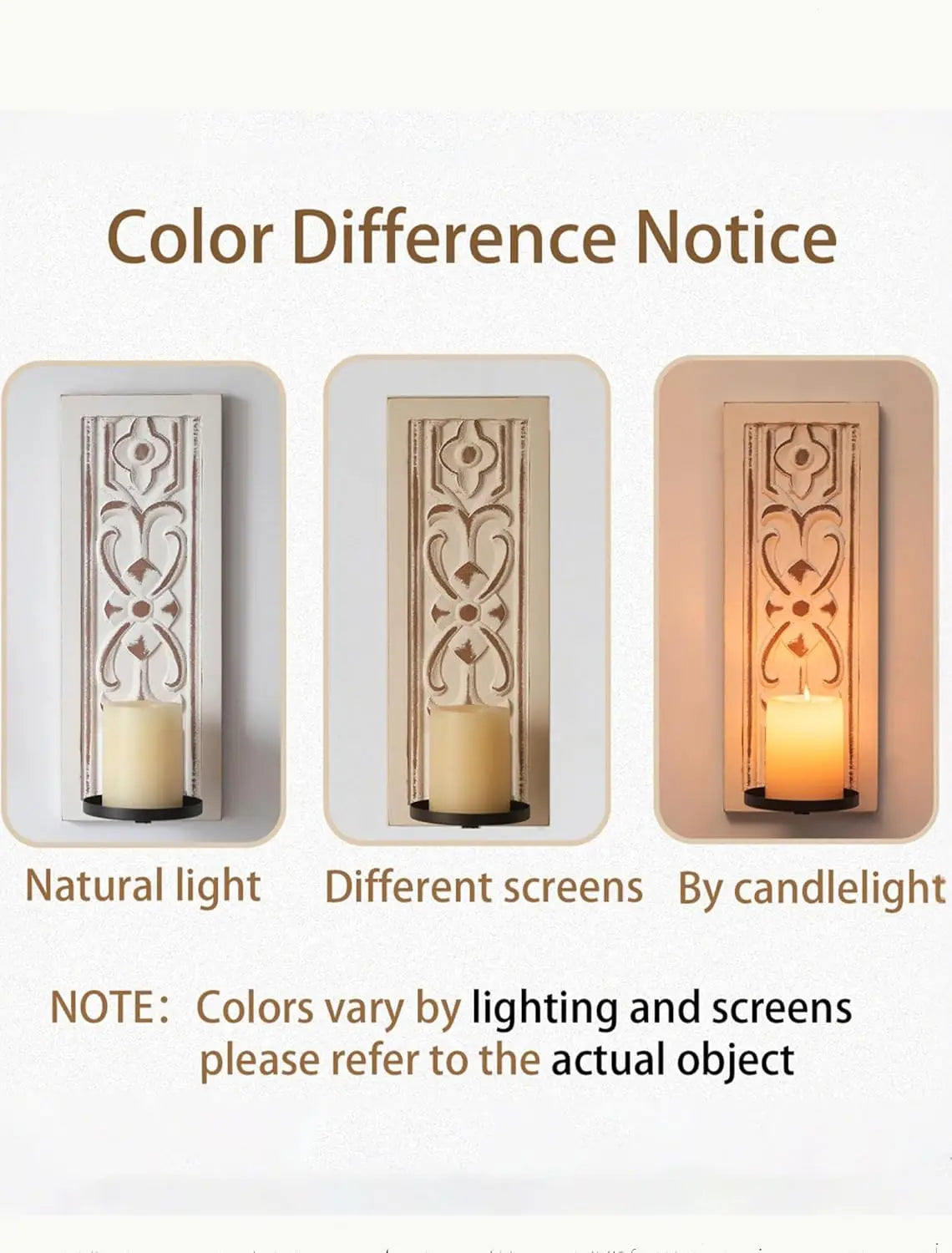 White Distressed Candle Sconces Set of 2