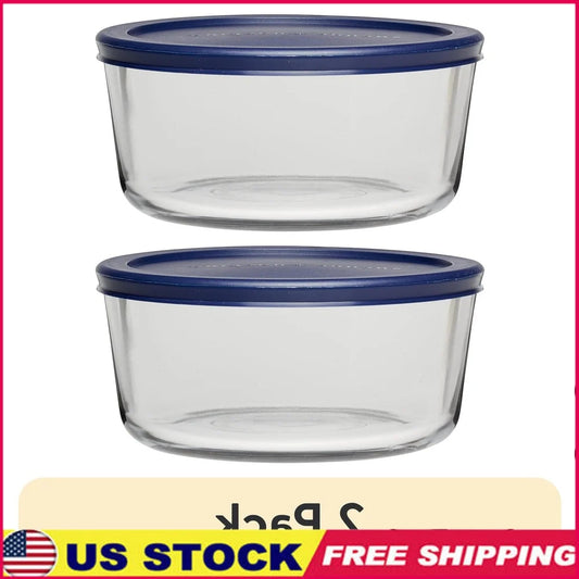 7‑Cup Glass Storage Containers (2‑Pack) – Snug‑Seal Lids, Microwave & Dishwasher Safe