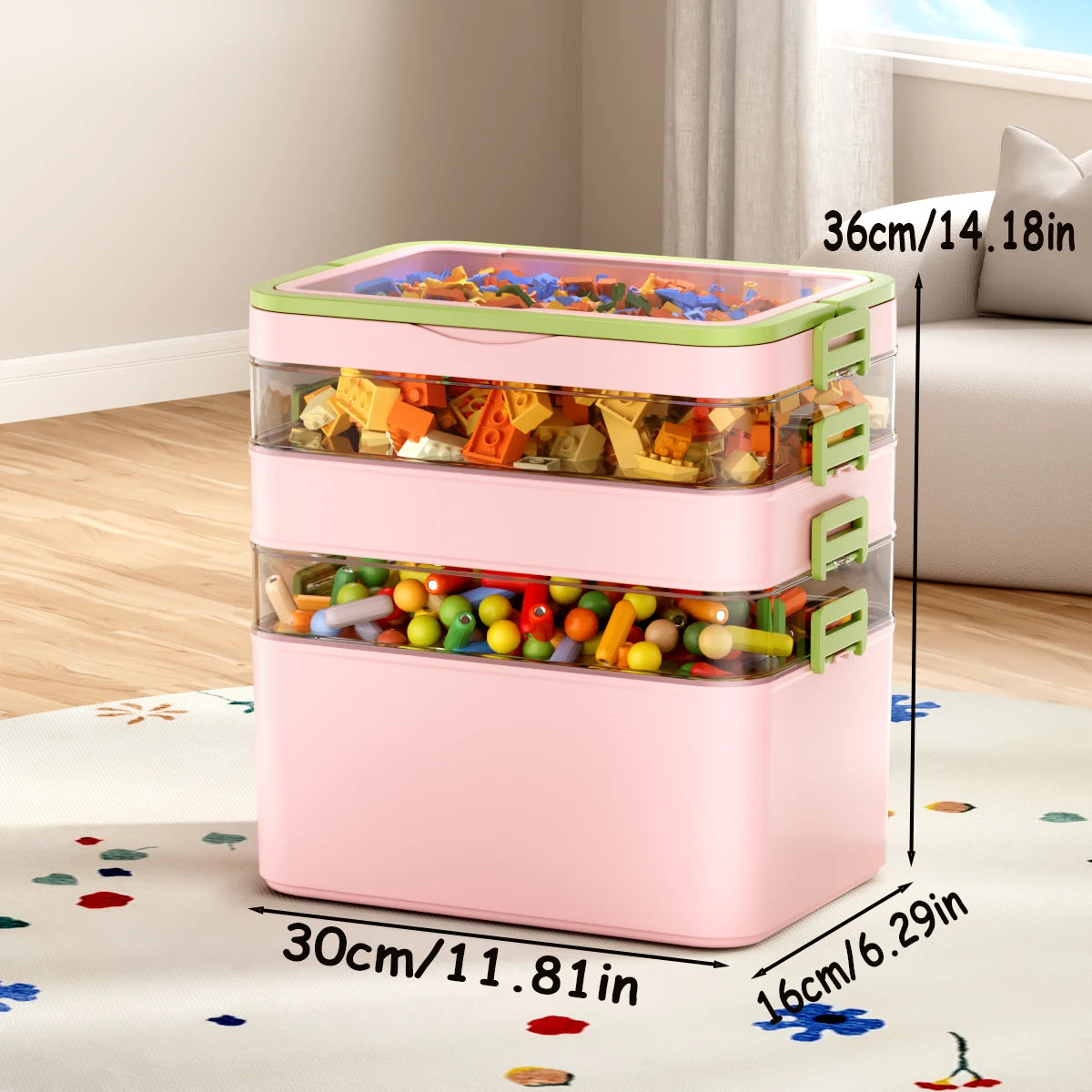 Large Capacity, Durable, Portable, Stackable Storage Box/Organizer with Handle