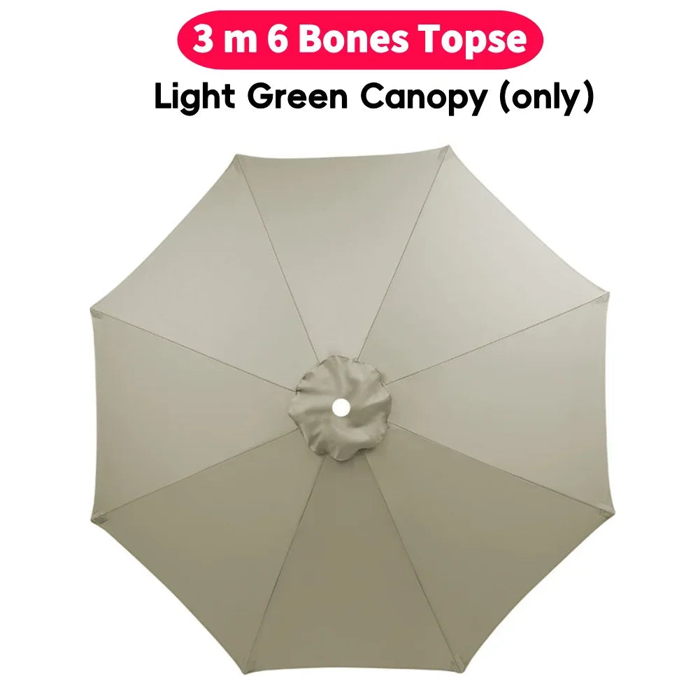 10ft Patio Umbrella Replacement Canopy – 6‑Rib UV‑Resistant Outdoor Cover