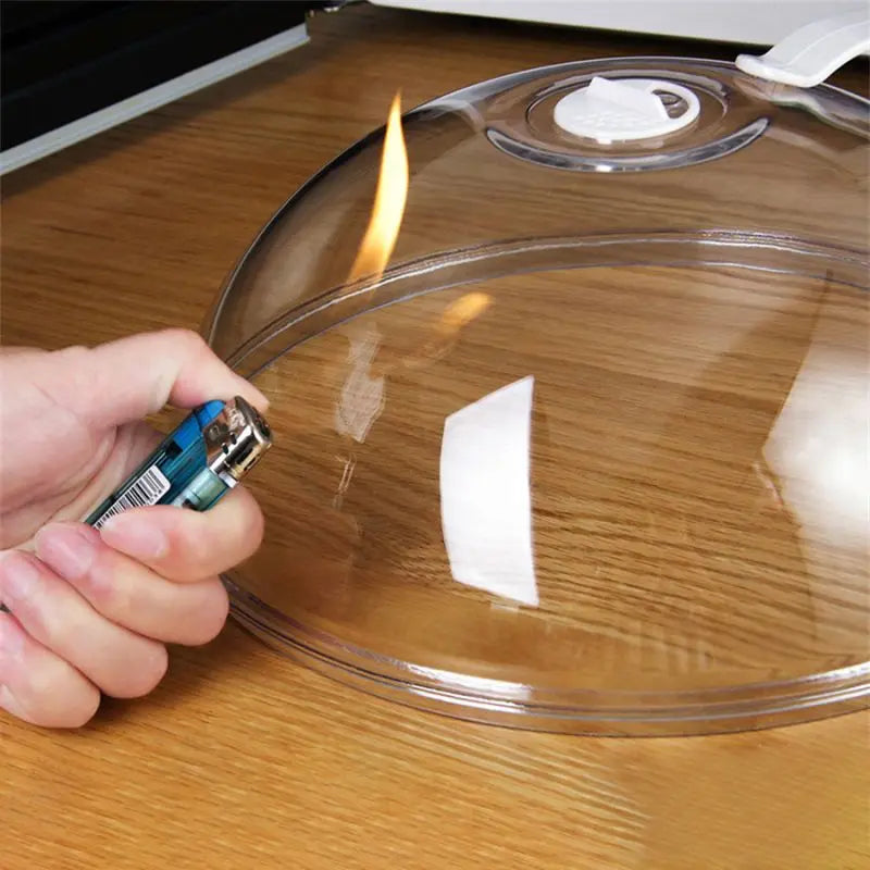 Microwave food splash proof cover with handle