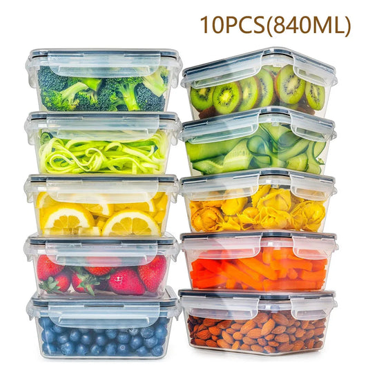 10‑Piece Reusable Food Storage Containers – BPA‑Free, Dishwasher‑Friendly, Microwave Safe
