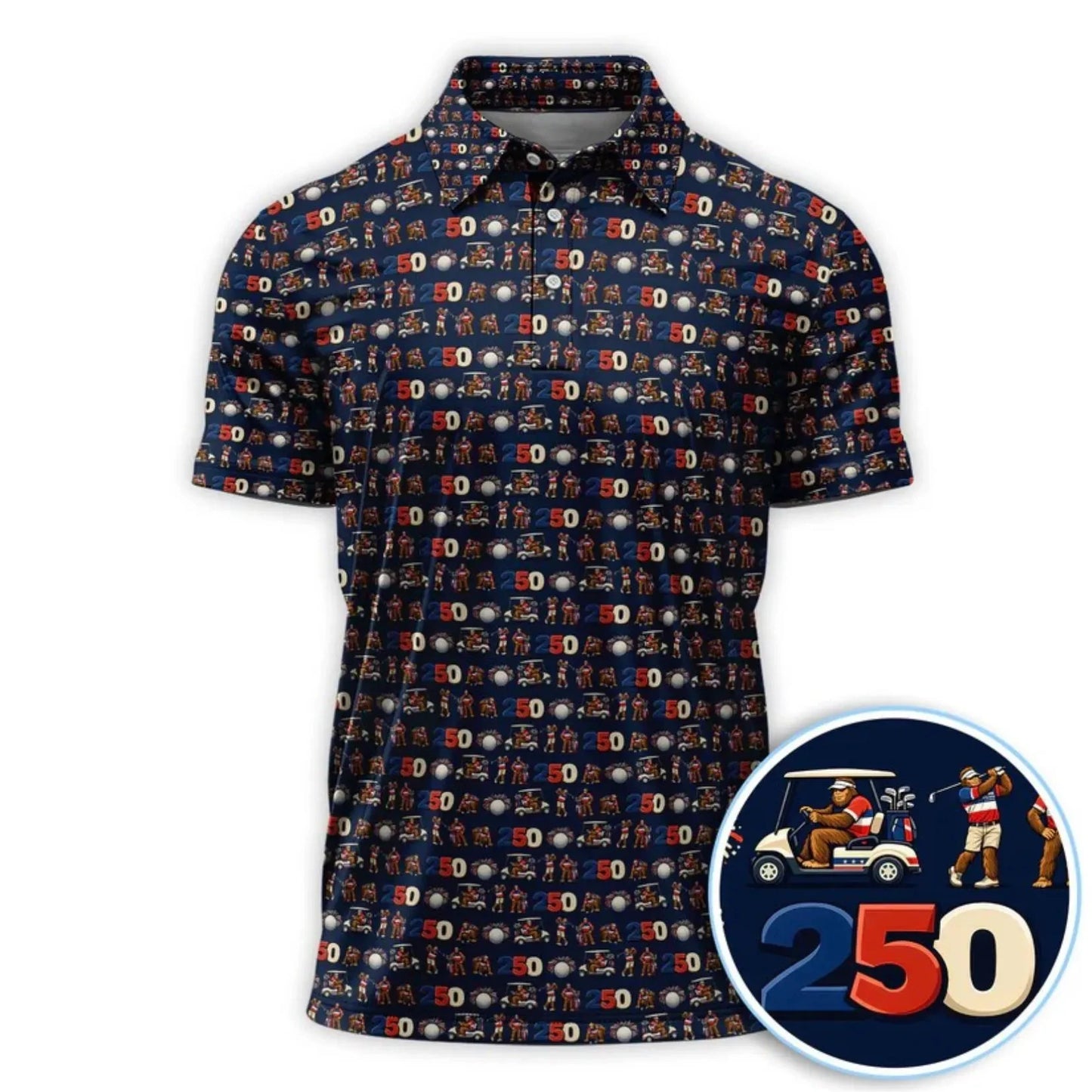 America 250 Polo Shirt, 1776–2026 USA 250th Anniversary Golf Shirt, Patriotic Red White Blue Flag Polo Men's Clothing