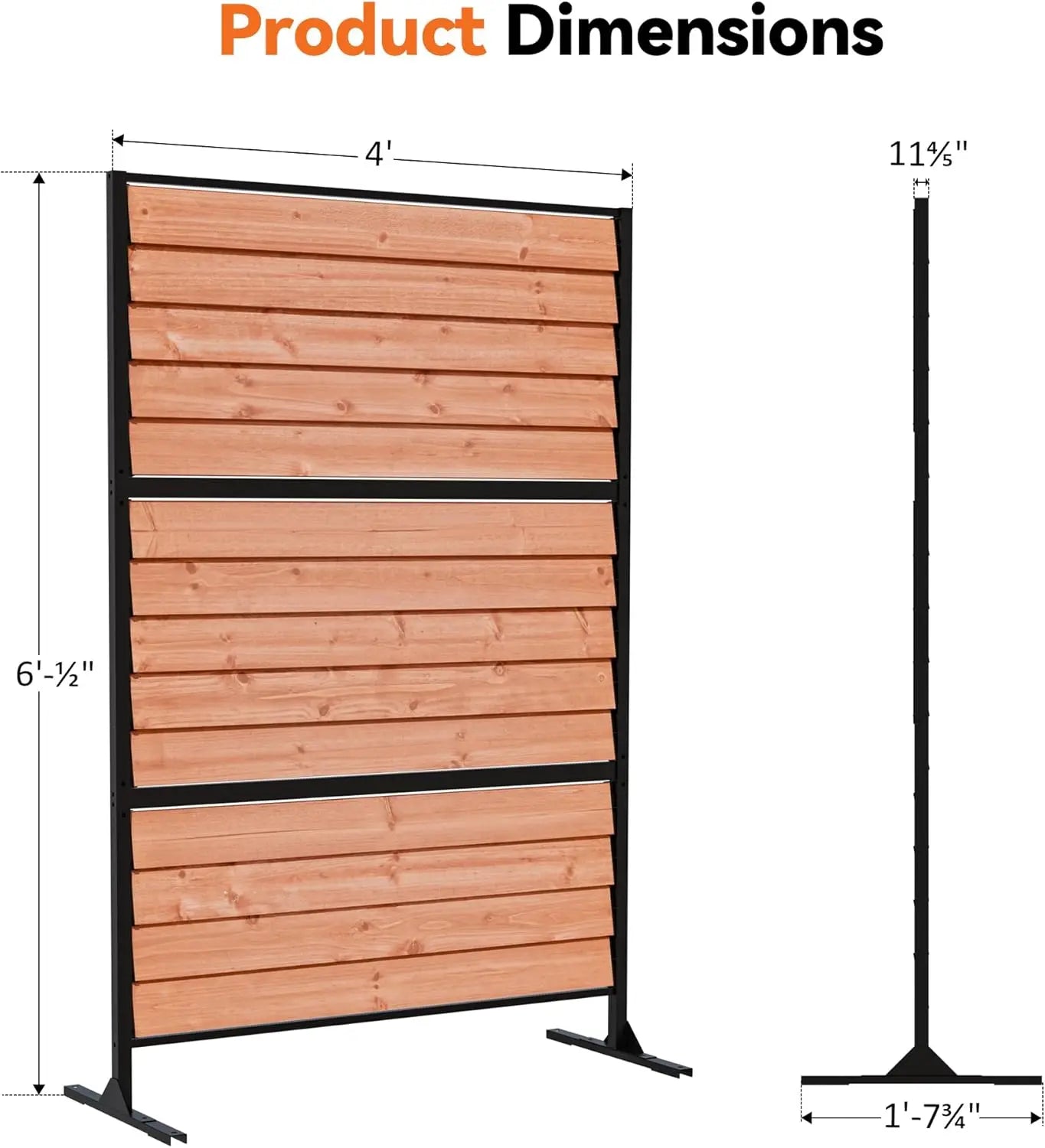 Heritage 6' x 4' Louvered Privacy Screen | Adjustable Timber Panel