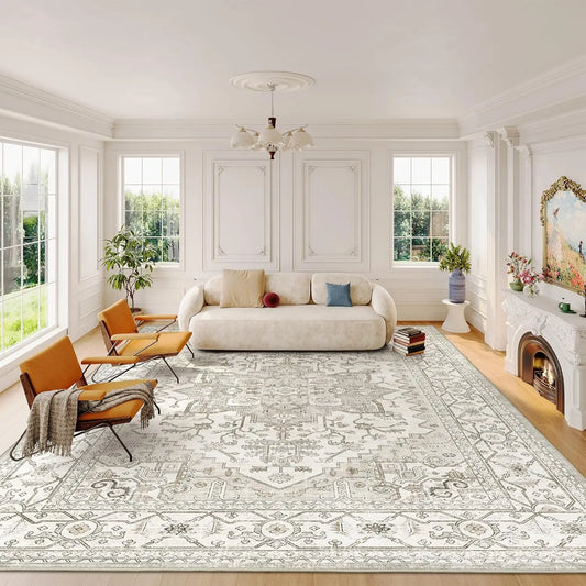 8x10 Washable Area Rug, Stain Resistant, Non-Slip, Beige