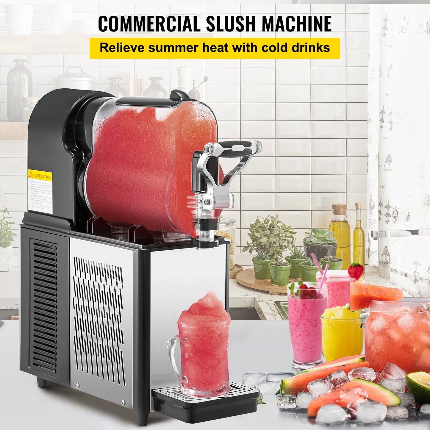3L/6L Commercial Slush Maker – Frozen Smoothie Drink Dispenser