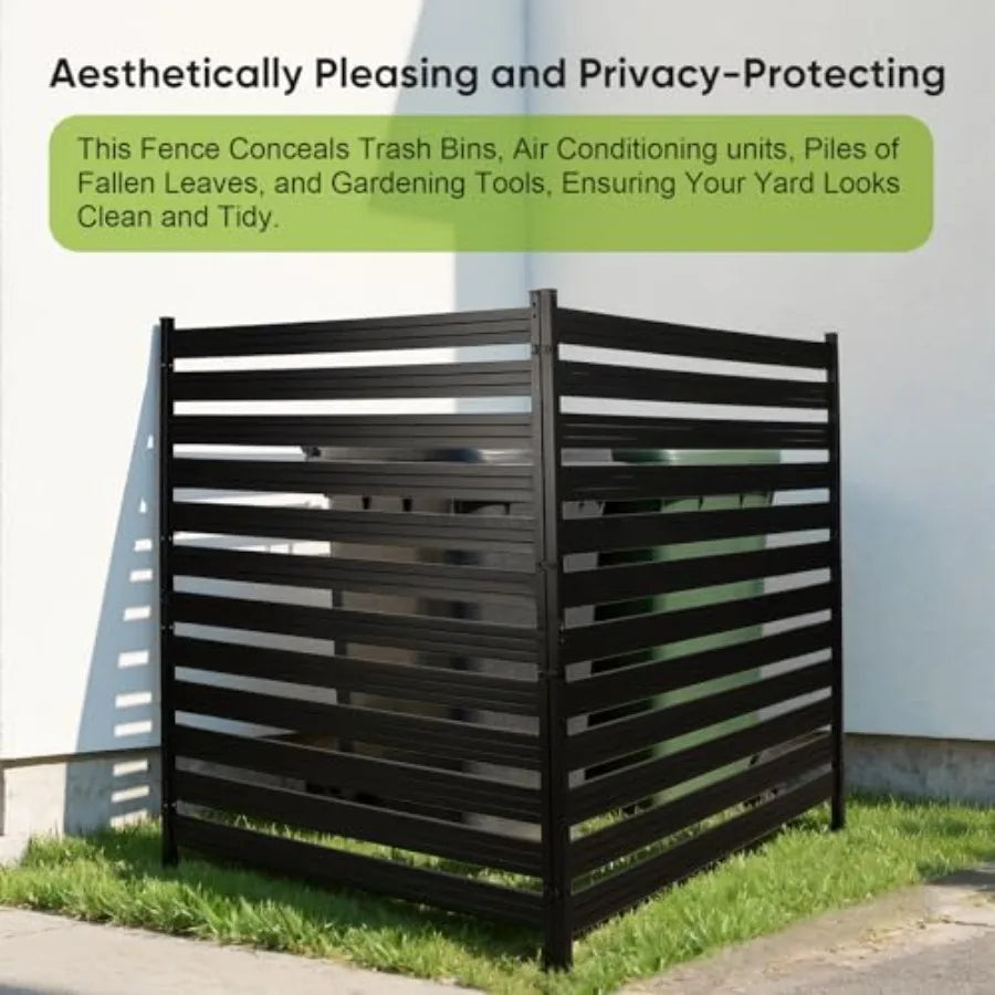 1 Panel No Dig Metal Privacy Fence Screen 65" H x 38" W - Rustproof for Outdoor use Air