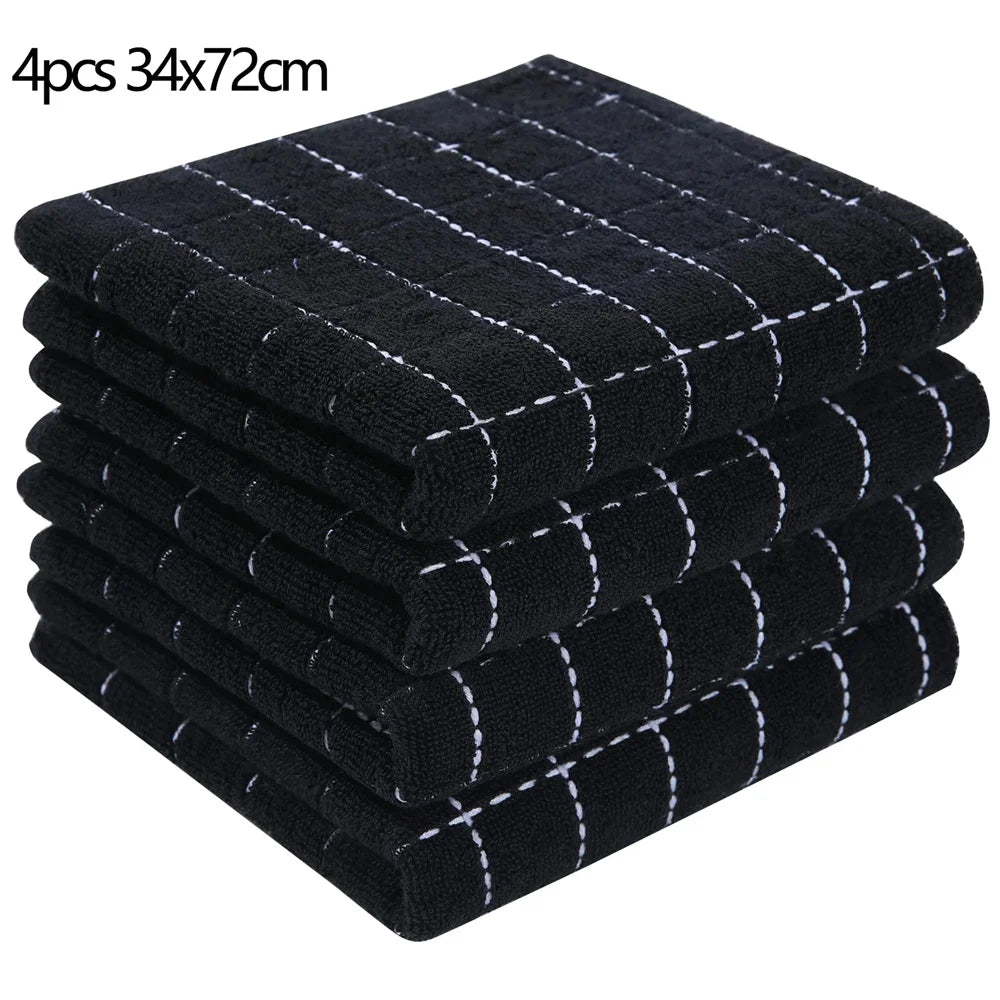4/6pcs 100% Cottton Kitchen Towels, Absorbent Dishcloth, Ultra Soft