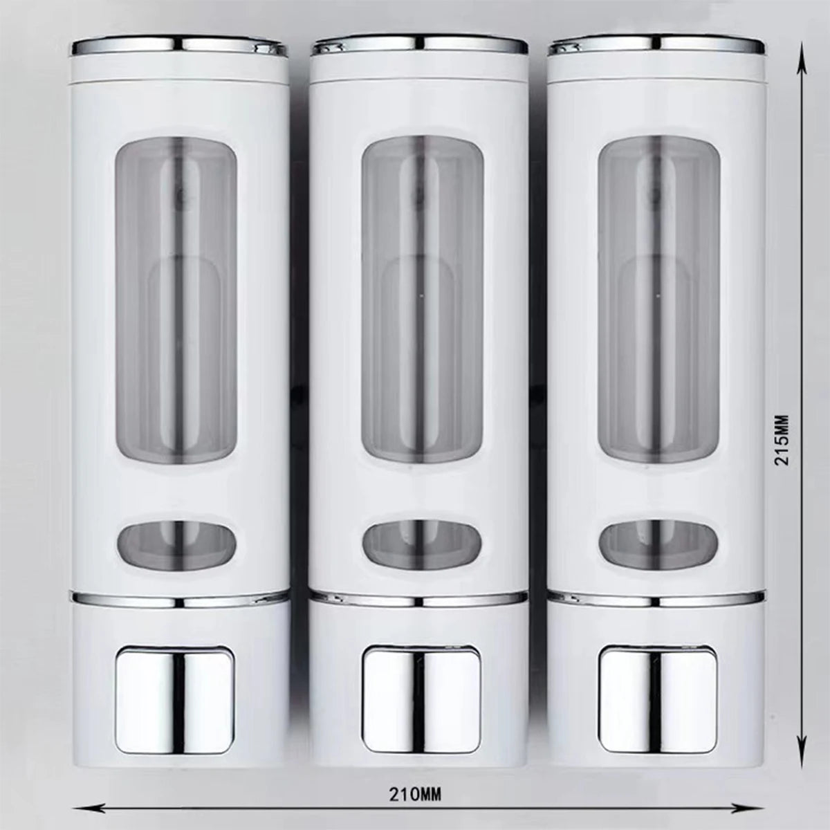 3-Shower dispenser, shampoo, conditioner and body wash container, waterproof