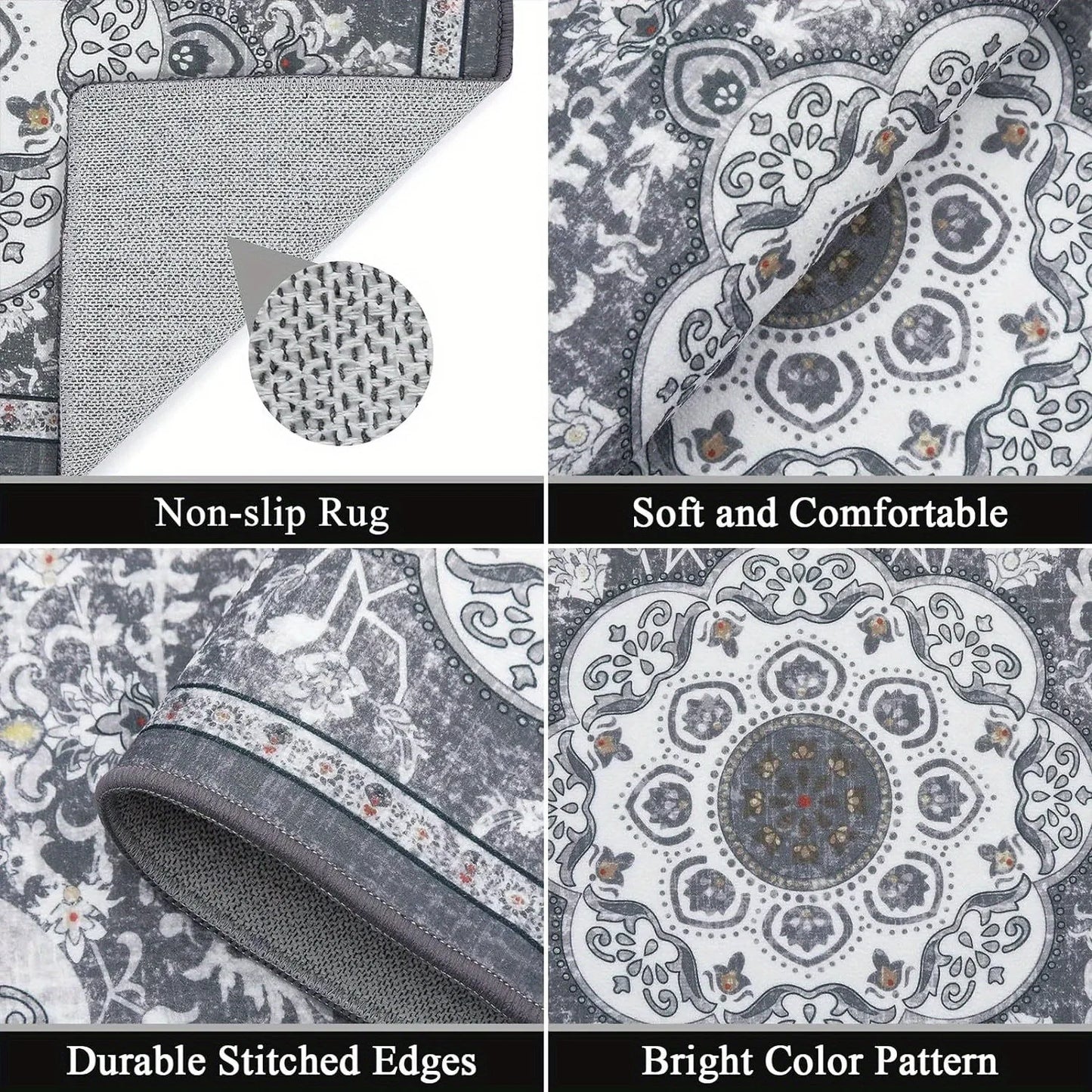 3‑Piece Floor Mat Set – Non‑Slip, Washable, Durable Indoor Rugs