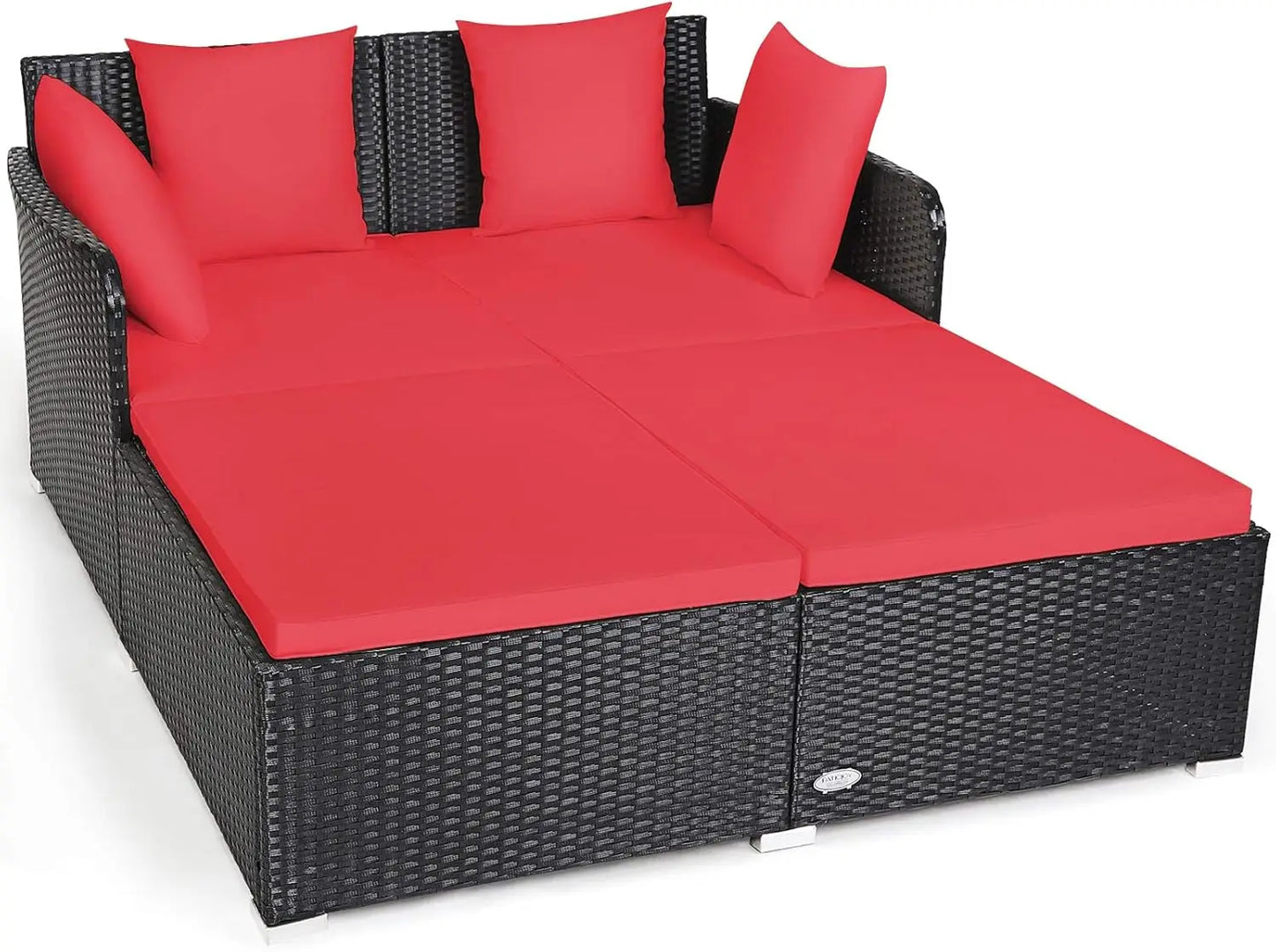 Outdoor Rattan Wicker Sunbed with Cushion
