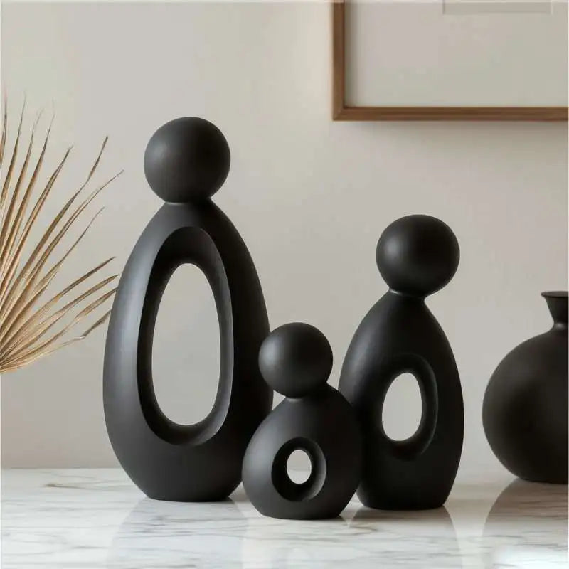 Modern Family Sculpture – Hollow Design Figurine for Home, Bedroom & Living Room Décor