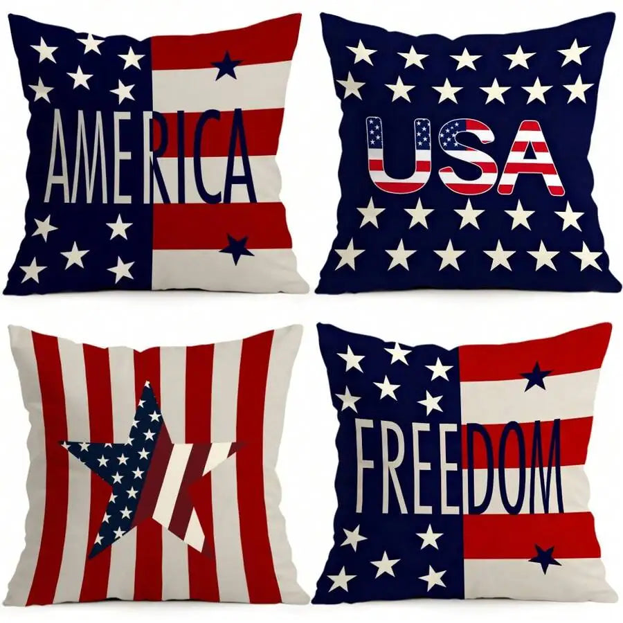 4pcs - American Patriotic Pillow Covers