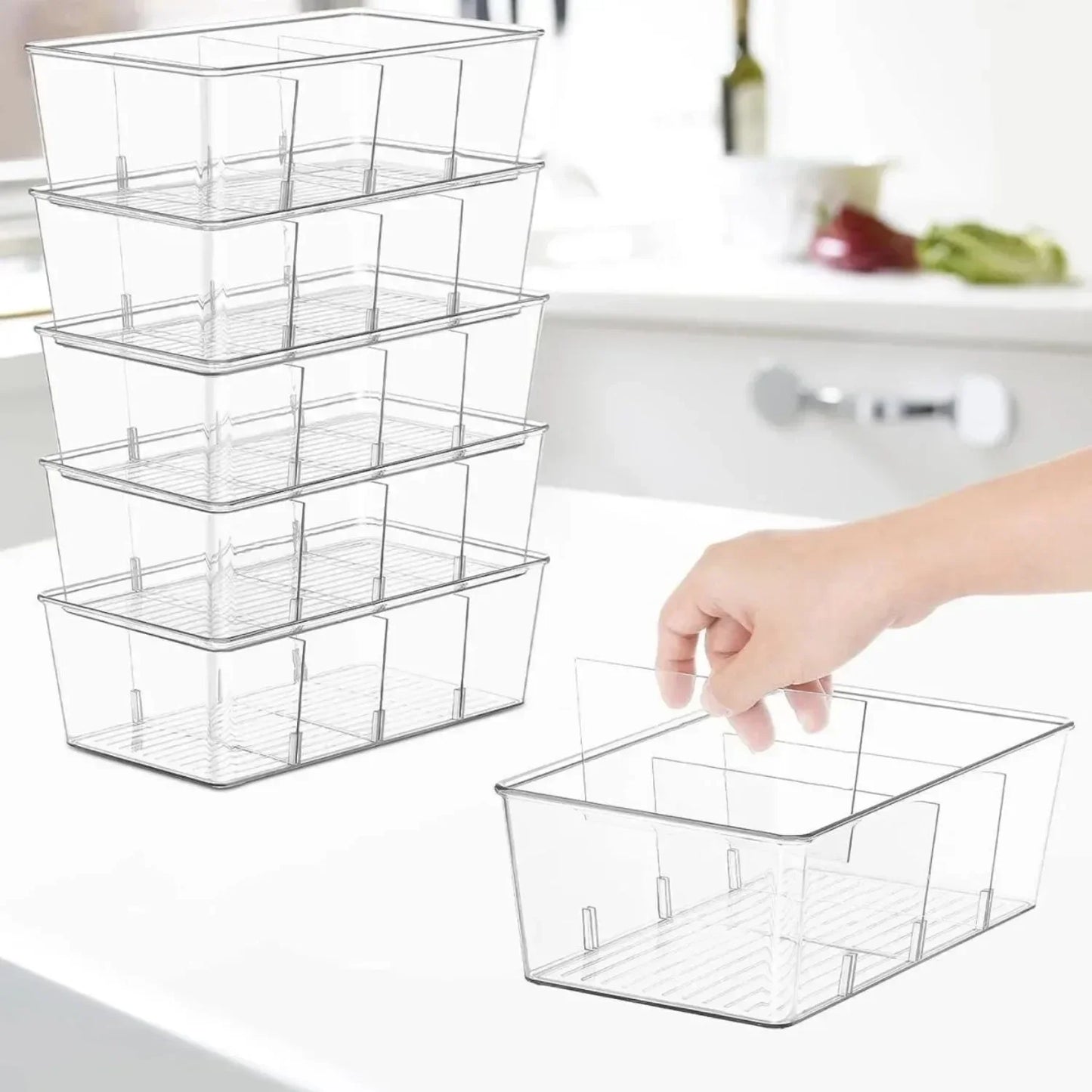 Divided Food Storage System with Removable Inserts - (3 Pack)