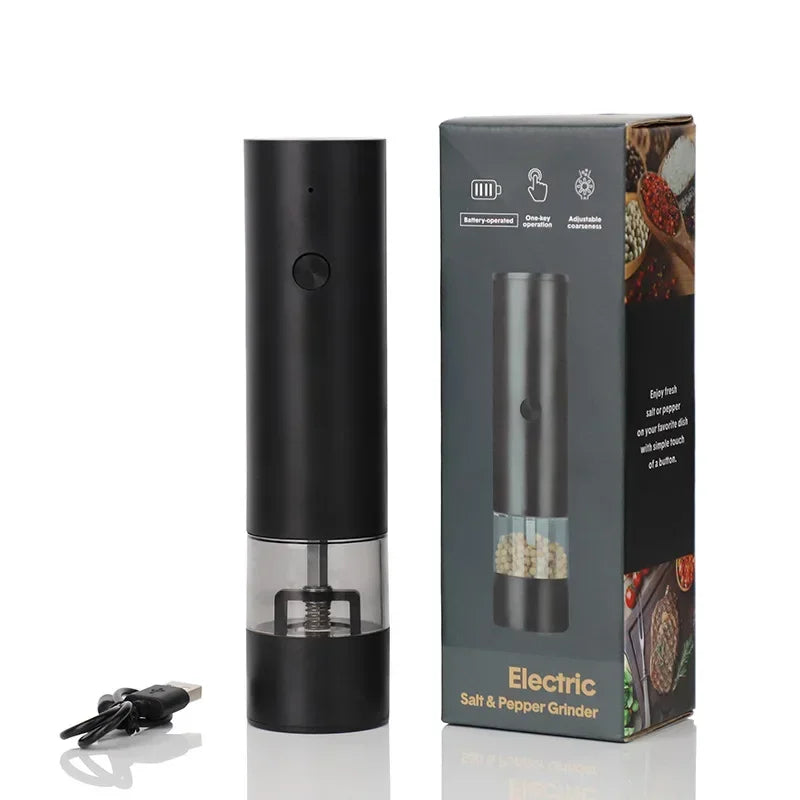 USB Rechargeable Electric Salt and Pepper Grinder Adjustable Coarseness Large Capacity