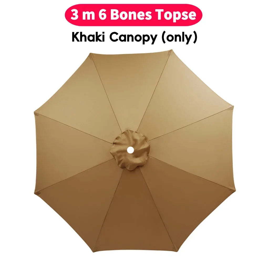10ft Patio Umbrella Replacement Canopy – 6‑Rib UV‑Resistant Outdoor Cover