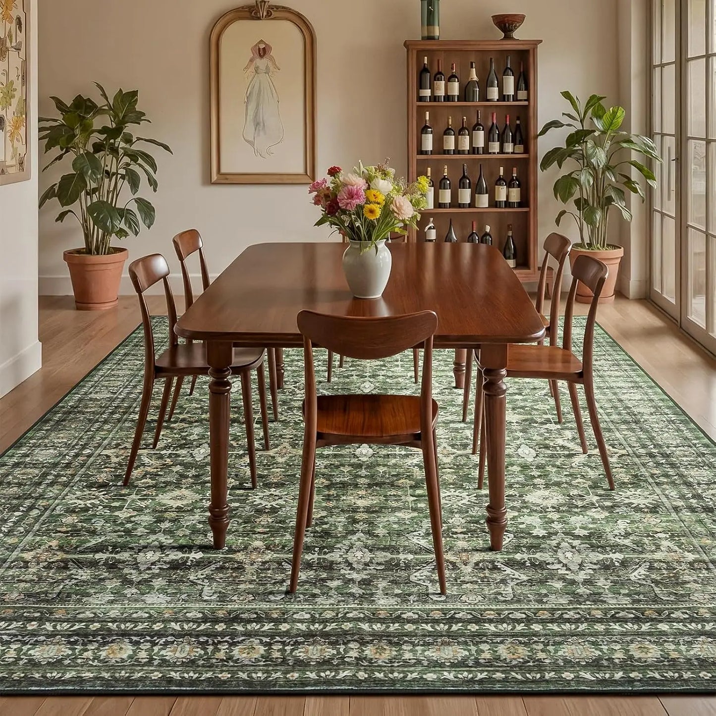8x10' Washable Area Rug with Non-Slip Backing