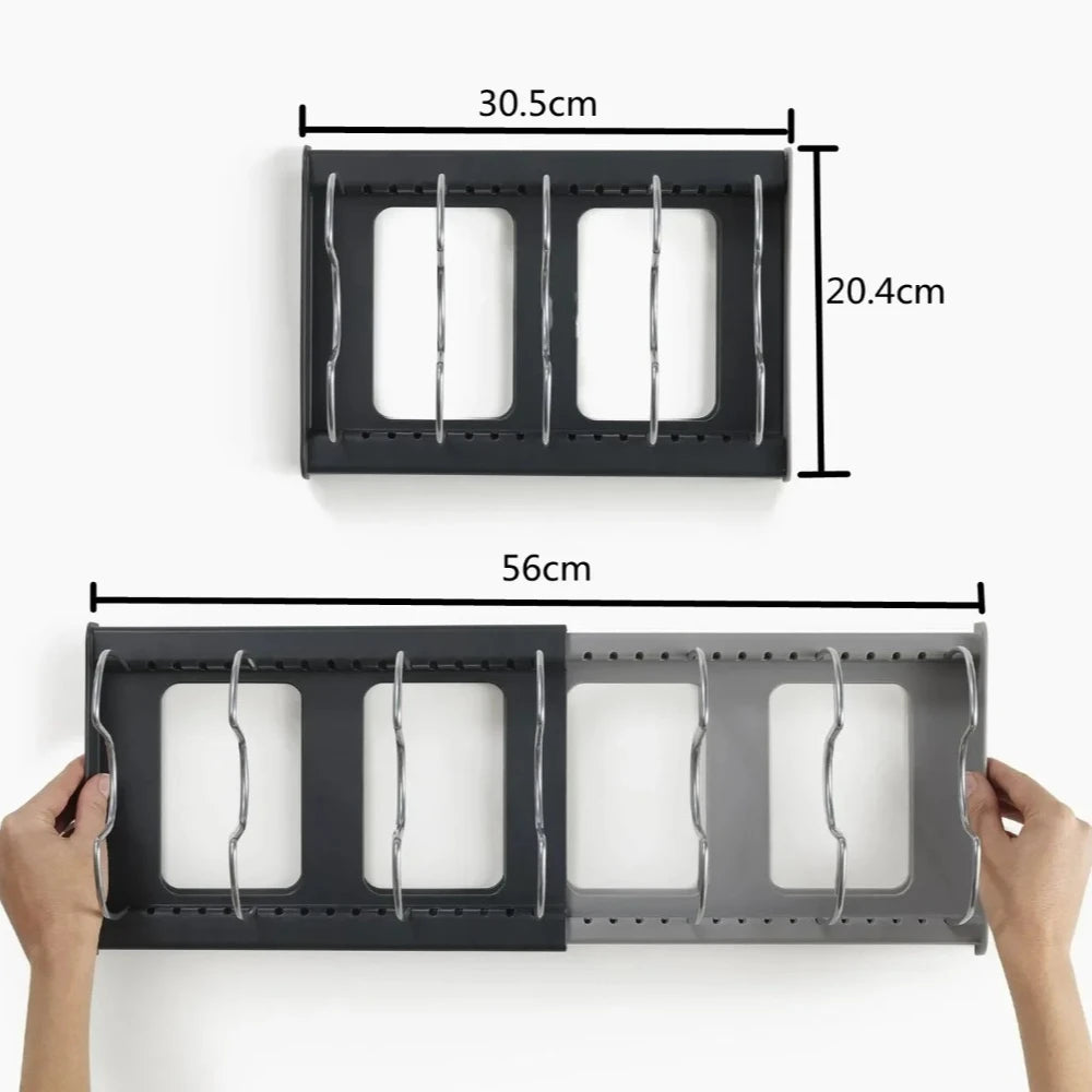 1Pc 7-Compartment Pot and Pan Organizer - Space Saving Organizer
