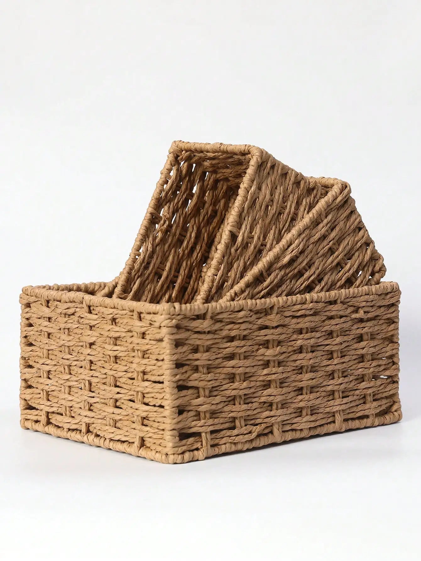 Woven Rattan Storage Basket for Home & Office