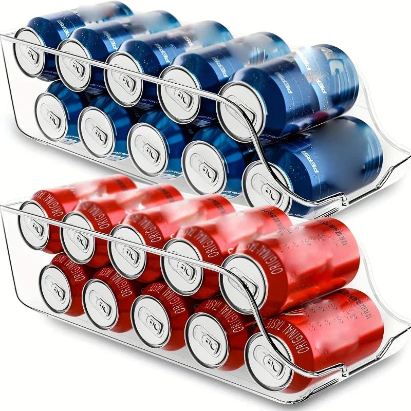 Stackable Auto-Rolling Can Dispenser for Fridge & Pantry