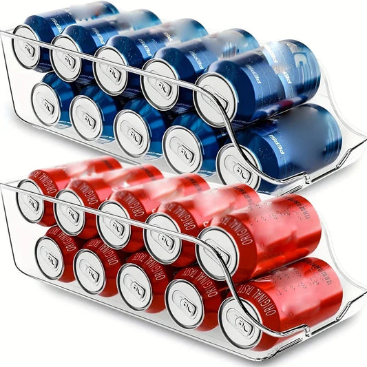 Stackable Auto-Rolling Can Dispenser for Fridge & Pantry