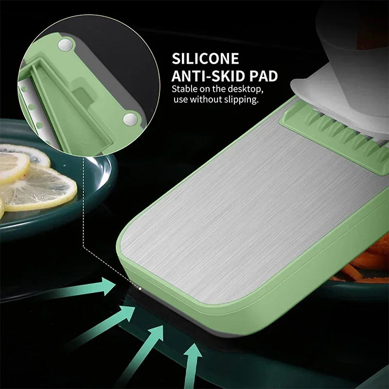 6‑in‑1 Veggie Slicer Mandoline – Multi‑Blade Cutter for Easy Slicing, Julienne & Shredding
