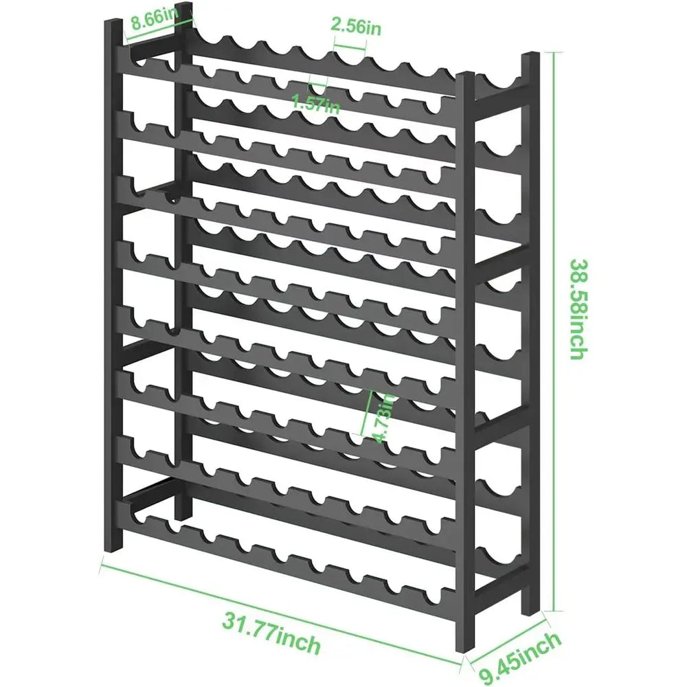 Freestanding Wine Rack, Bamboo 8-Tier 72 Wine Bottle Holder
