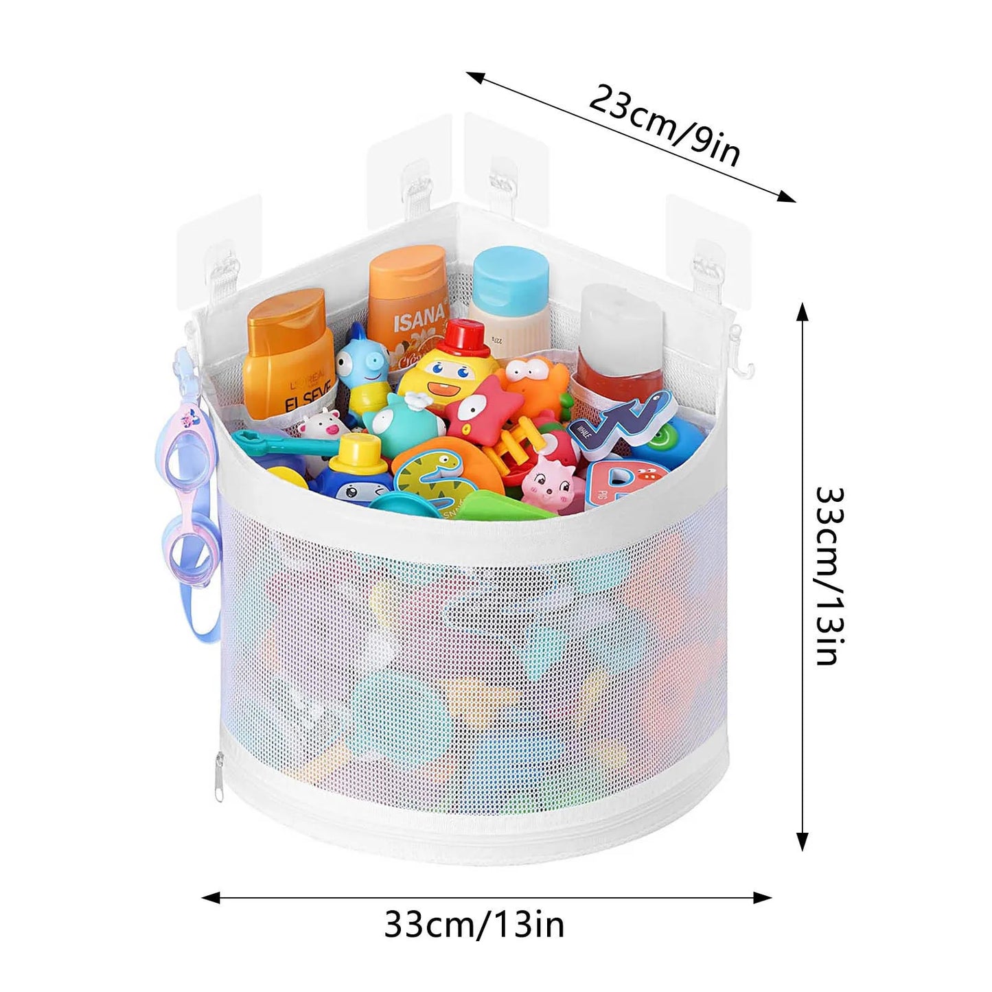 Kids Bath Toy Storage Bag – Large‑Capacity Hanging Mesh Organizer with Strong Suction Cups