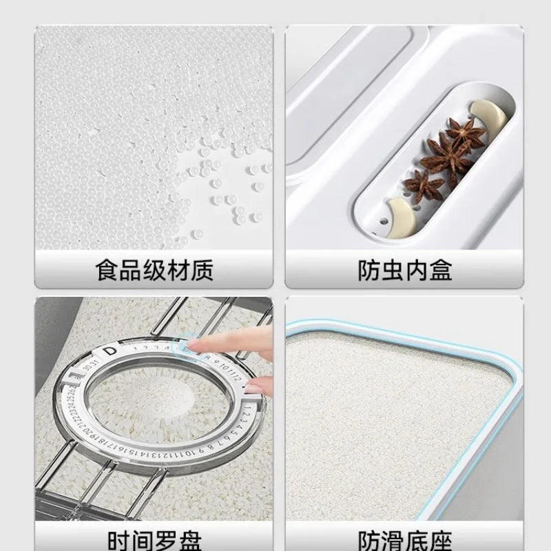 Rice bucket Household rice tank Insect-proof and moisture-proof sealed flour storage tank Rice storage box