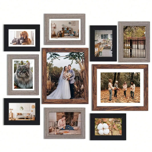 Picture Frames Wall Set Décor – Multi‑Size Frames (8×10, 5×7, 4×6) for Photo Display