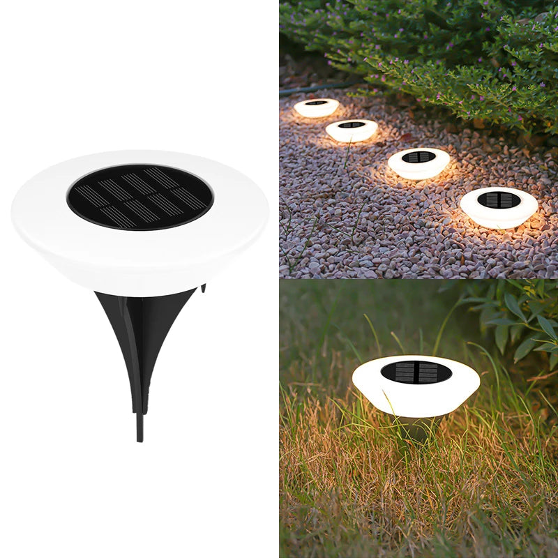 Solar Outdoor Lights, Waterproof Lawn Lamps 360° Floor Lighting for Garden, Yard, Driveway and Patio