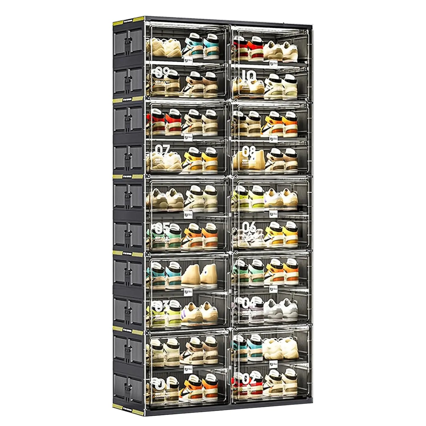 Portable Storage Cabinet with Magnetic Clear Door, holds 40 Pairs of shoes, Clothes, blankets