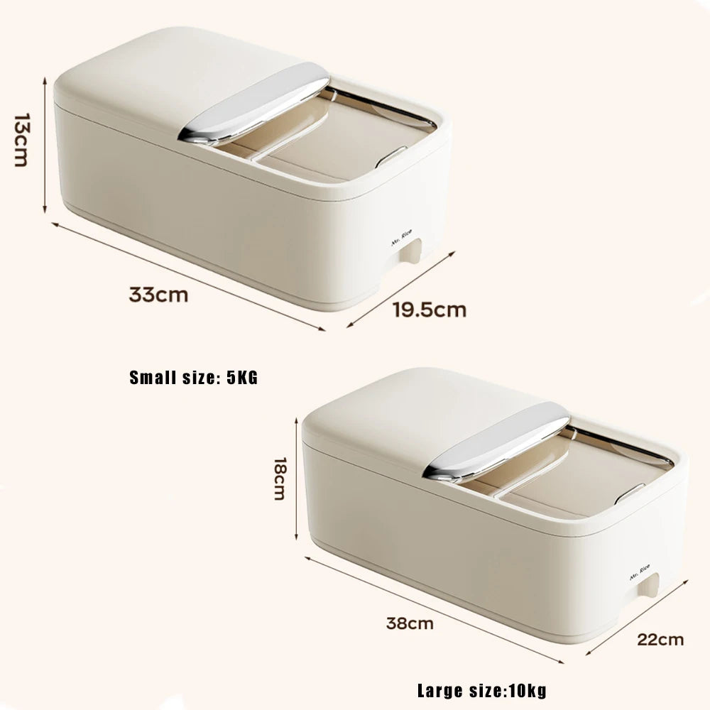 22lb/11lb Rice Storage Box – Airtight, Insect‑Proof & Moisture‑Proof Grain Container with Lid for Kitchen Pantry